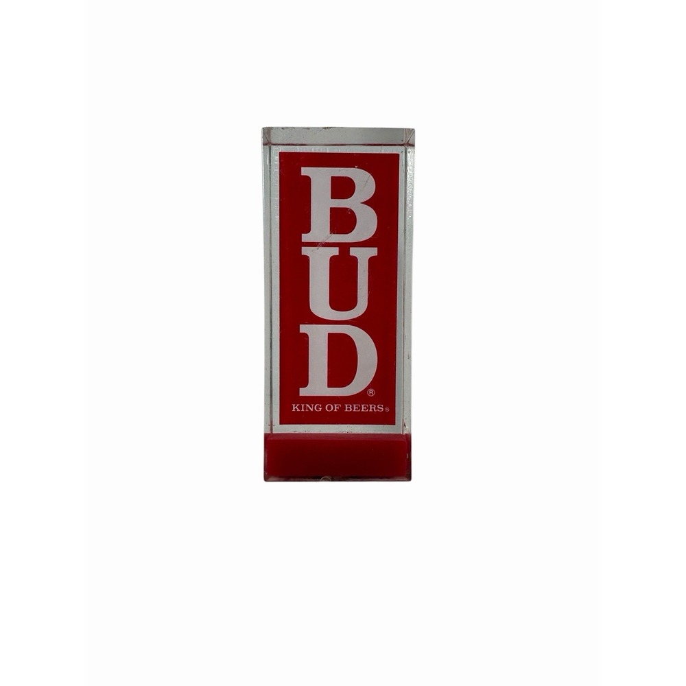 Budweiser Bud Beer Tap Handle 6" Vintage King Of Beers Clear Acrylic Lucite